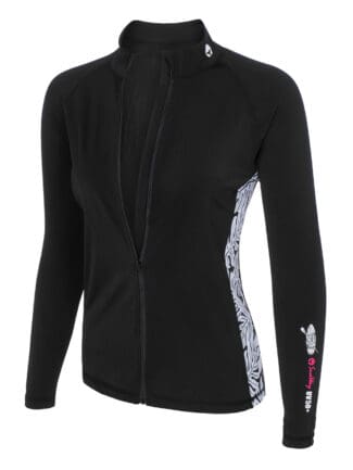 Women's Swimming Rowing Surfing Shirt with Full Zipper