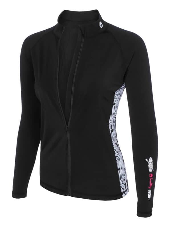 Women's Swimming Rowing Surfing Shirt with Full Zipper