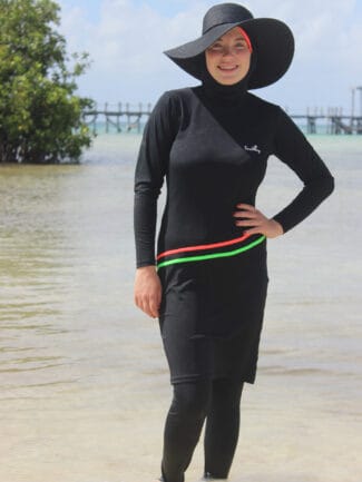 Modest swimsuit with headscarf