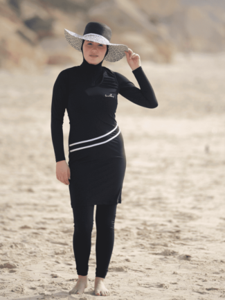 Modest swimsuit with burkini headpiece 1