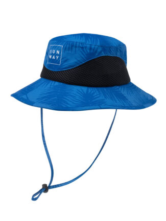 Wide-brimmed hat Blue palm leaves