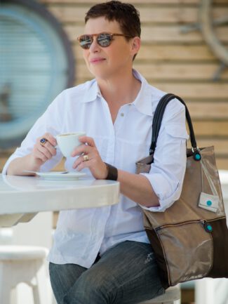 White women's shirt sunscreen