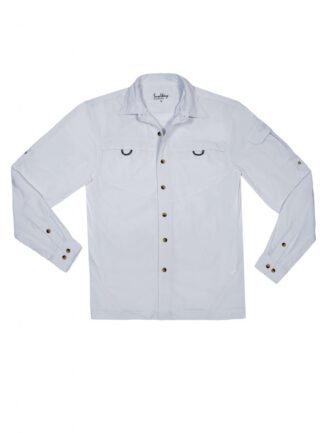 White long-sleeve hiking shirt