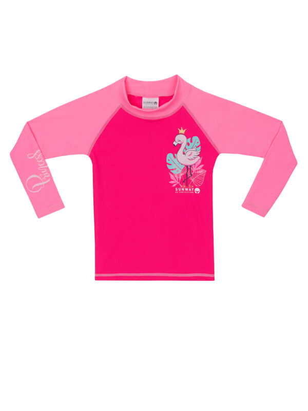 Long Flamingo swimsuit shirt for girls 144