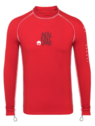 Red Thermal Lycra Fleece Swim Shirt