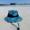 Wide-brimmed children's hat Tropical texture