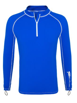 Men's Blue Lycra Swimsuit Blouse Fleece