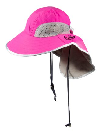 Pink wide-brimmed hat
