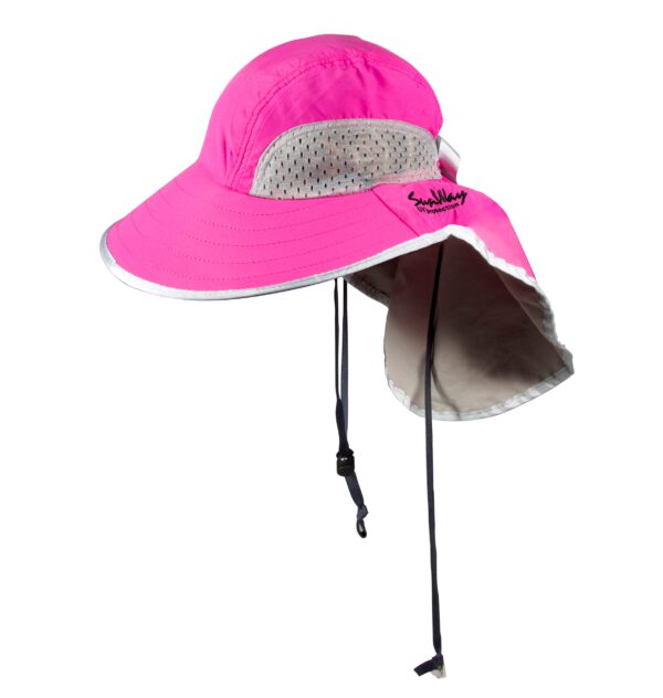 Pink wide-brimmed hat