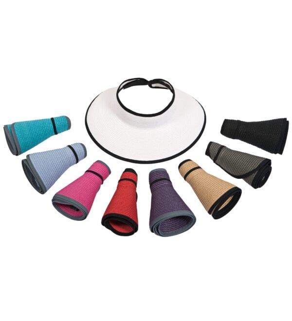 Colorful rolling straw visors for a stylish look