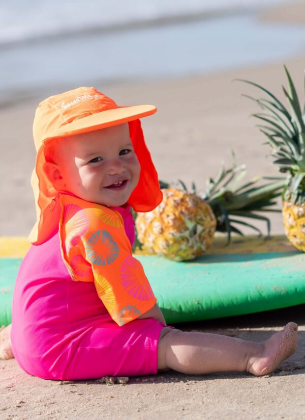 Baby swimsuit made of sun-blocking fabric 117 in overalls for sun protection
