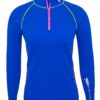 Women's Blue Lycra Fleece Thermal Swimsuit Shirt, Warming Swimsuit Shirt, SUP Clothing,
