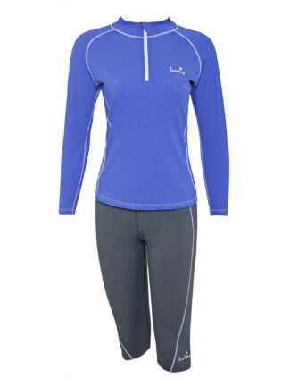 Purple swim shirt with or without swim leggings