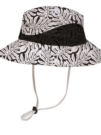 Wide-brimmed hat black and white