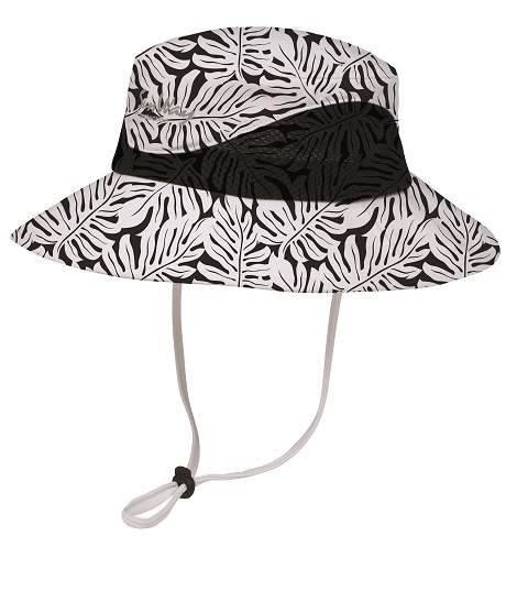 Wide-brimmed hat black and white
