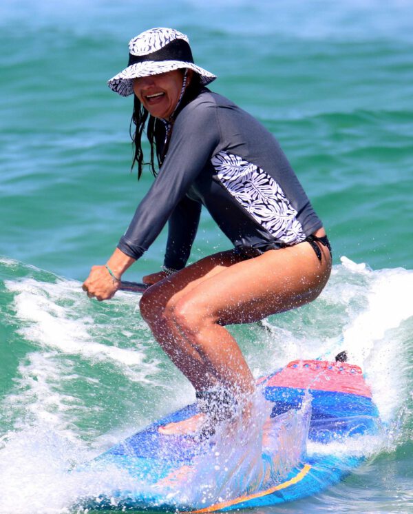 Women's Swimming Rowing Surfing Shirt in Grey Black & White