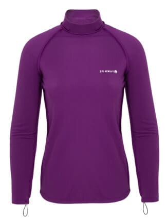 Purple thermal lycra swim and surfing rowing shirt