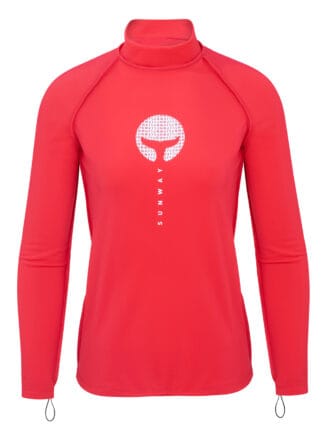 Reddish Lycra Fleece Thermal Swimming & Surfing Rowing Shirt