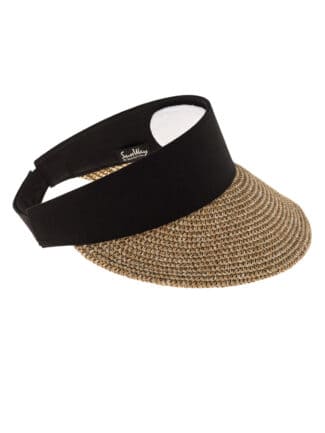Tennis visor with anti-sweat protection layer Black combined straw