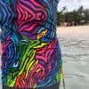 Modest swimsuit, colorful texture and black tights, SunWay
