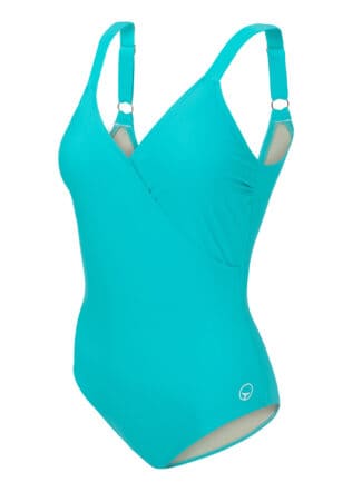 A complete swimsuit in a magical lagoon shade for women