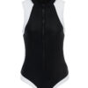 Women's complete black and white swimsuit