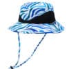 Wide-brimmed hat in white and sea tones A050 SUNWAY