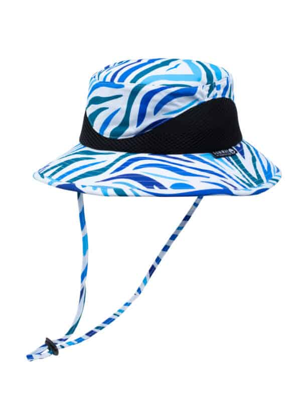 Wide-brimmed hat in white and sea tones A050 SUNWAY