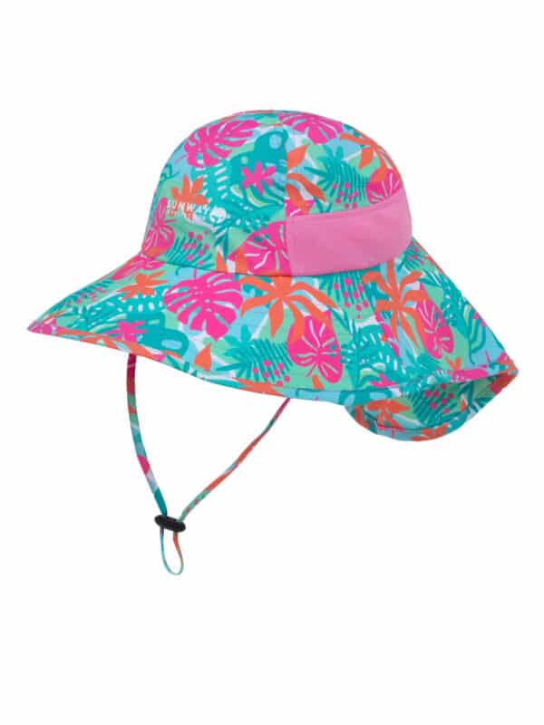 Wide-brimmed floral children's hat