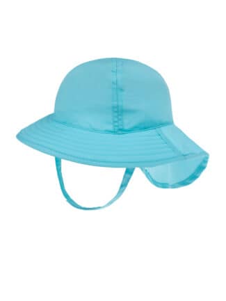 Light blue wide-brimmed hat for babies and children