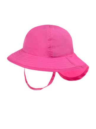 Pink wide-brimmed hat for babies and children