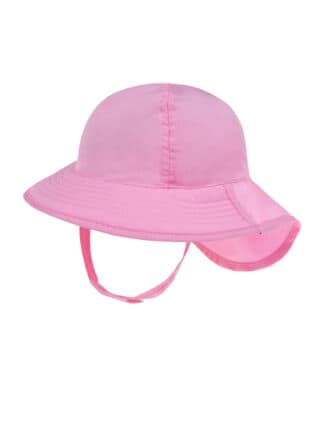 Baby pink wide-brimmed hat for babies and children