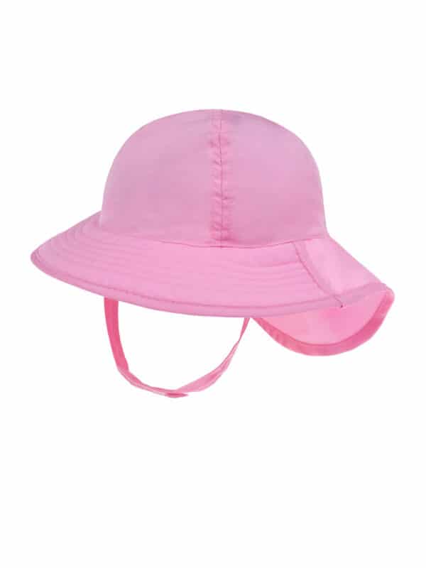 Baby pink wide-brimmed hat for babies and children