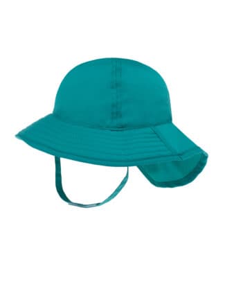Turquoise wide-brimmed hat for babies and children