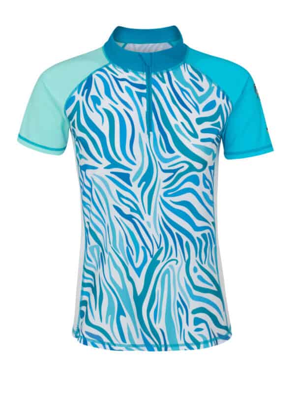 Women's Swimsuit Short Swimsuit Shirt with A056 Zipper